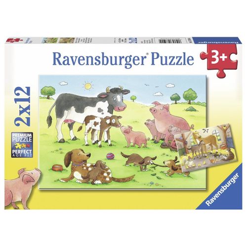 Puzzle 12 Pièces 2 Puzzles - Familles D'animaux De La Ferme