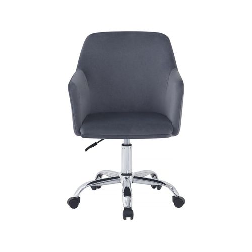 Chaise De Bureau En Velours Ajustable "Ophélie" - Gris