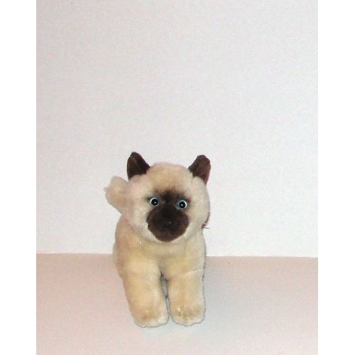 Chat Siamois Ou Chaton Peluche Doudou Logitoys 18cm