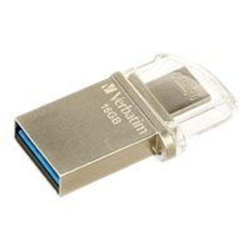 Verbatim Store 'n' Go OTG Micro Drive - Clé USB - 16 Go - USB 3.0 / micro USB - métal argenté