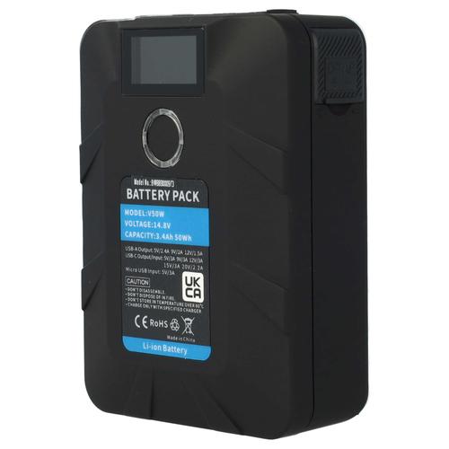 vhbw 1x Batterie compatible avec Sony SRPC-1, PVM-9L2, PVM-9042QM, PVM-9045QM, SRW-1, WLL-CA50 appareil photo (3400mAh, 14,8V, Li-ion), USB