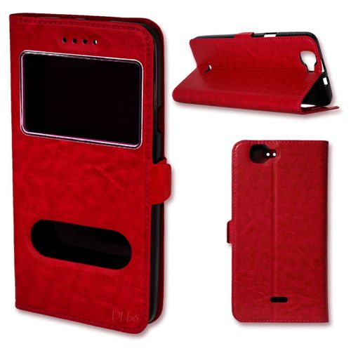 Etui Housse Coque Folio Rouge Pour Wiko Pulp 4g By Ph26®