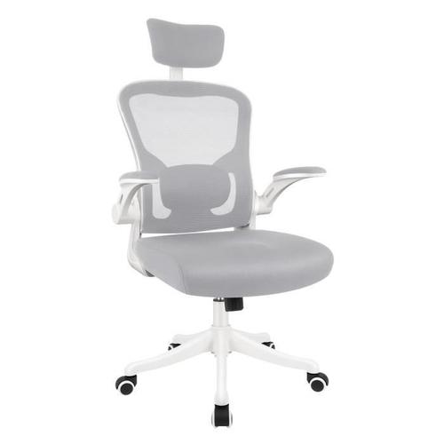 Aufun Chaise De Bureau Ergonomique Pour Ordinateur Avec Support Lombaire Réglable, Avec Roullette,Hauteur Réglable (Gris)