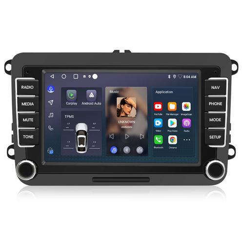 Junsun Autoradio sono-auto Android 12 pour Golf VW Passat Polo Seat Skoda,7''écran Tactile,Carplay Android Auto RDS,GPS,WiFi 1Go+32Go