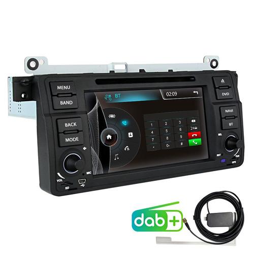 Junsun Sono auto Autoradio pour BMW 3er E46 Lecteur CD DVD à écran tactile 7 pouces avec Bluetooth GPS FM RDS USB SD intégré DAB+.