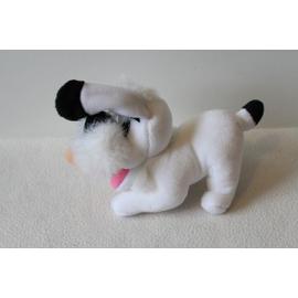 Doudou peluche chien blanc Idéfix avec os rose ASTERIX