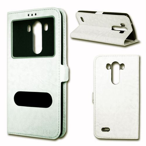 Etui Housse Coque Folio Blanc Pour Asus Zenfone 2 By Ph26®