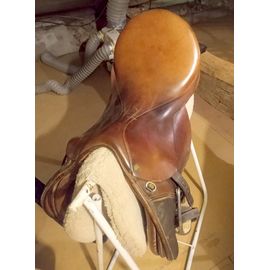 Selle D'équitation Mixte 17 " Complète Cuir Havane