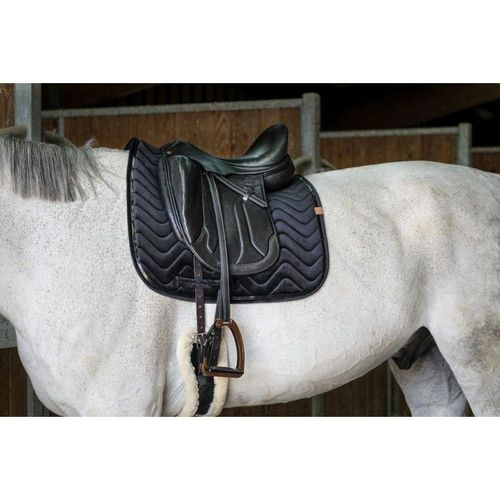 Tapis De Selle Equithème "Glossy" - Couleur : Noir, Taille : Cheval - Dressage