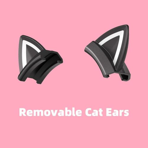 Cat Ears ONIKUMA-Casque de jeu avec poignées lumineuses RVB dynamiques, oreilles de chat amovibles, support de souris, casque filaire Esports GT avec micro pour PC ""Nipseyteko""