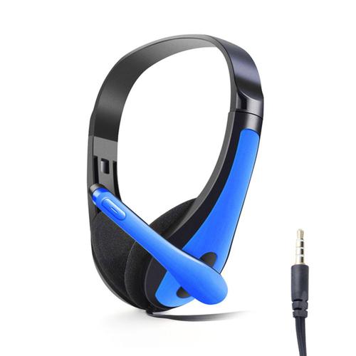 Single 3.5mm Blue Casque de jeu stéréo à réduction de bruit avec micro pour ordinateur portable PS4, écouteur filaire, prise simple, double, téléphone de sauna, PC, 3.5mm ""Nipseyteko""