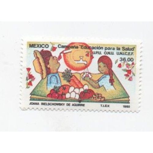 Timbre Mexico Mexique Unicef O.N.U 1985
