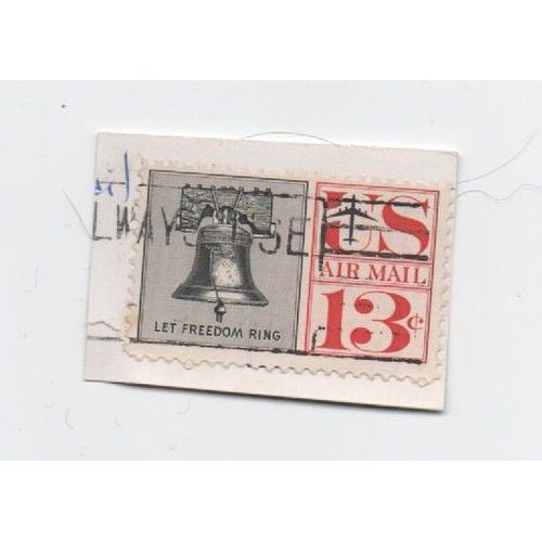 Timbre Cloche Usa Etats Unis Air Mail Let Freedom Ring Oblitéré