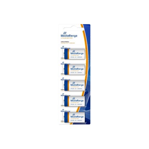 MediaRange - Piles lithium CR123A - 3V - Lot de 5 piles