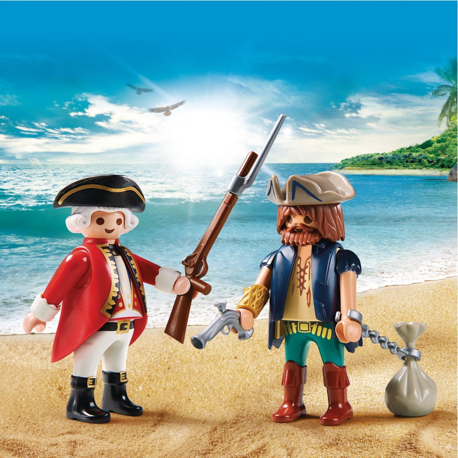 Playmobil - 2 Figurines Et Accessoires - Soldat Et Pirate