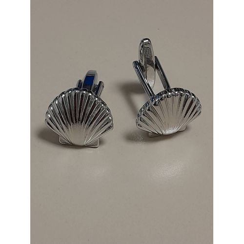 Boutons De Manchettes En Forme De Coquille De Couleur Argent Pour Du Style ...