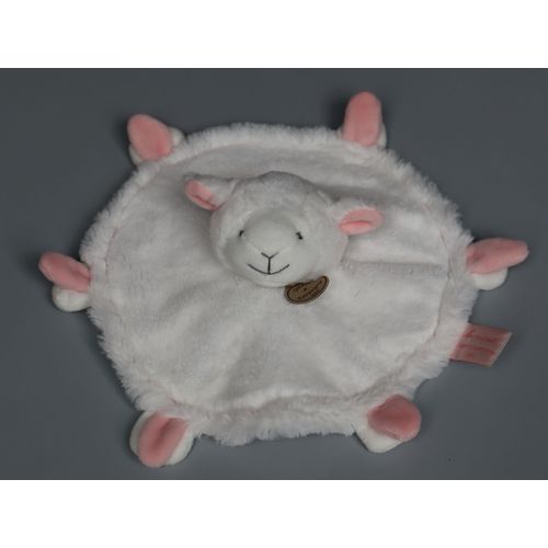 Doudou Mouton Plat Blanc Rose Rond Doudou Et Compagnie