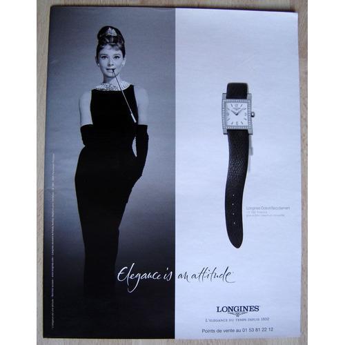 Publicité Papier - Montre Longines - Audrey Hepburn De 2001