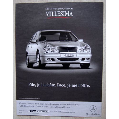 Publicité Papier - Voiture Mercedes Millesima De 2003
