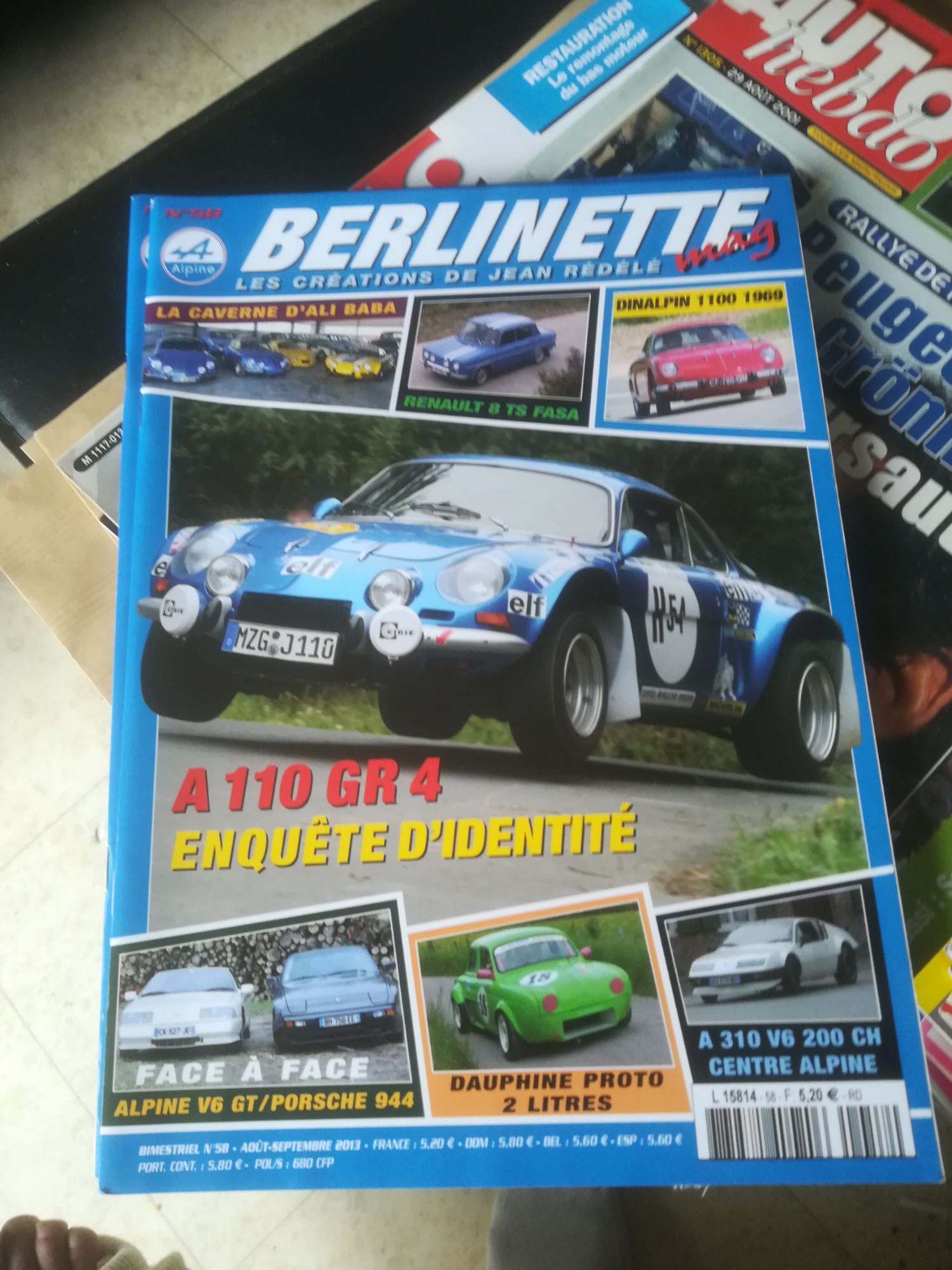 Berlinette Mag 58 De 2013 Fuji,Dauphine Proto 2.0,Dinalpin A110 1100,Renault 8 Ts Fasa,A110 Bis,A310 V6,Alpine V6 Gt,Porsche 944