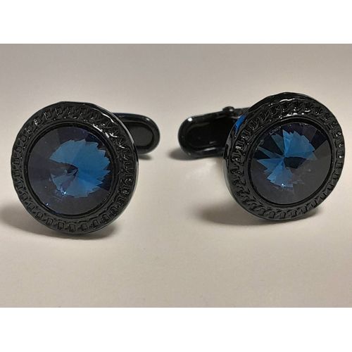 Boutons De Manchettes En Forme De Disque De Couleurs Bleu Et Noire Pour De L'élégance ...