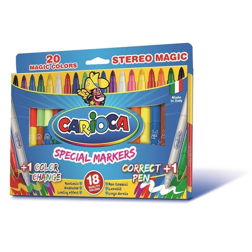 Carioca Stereo Magic 20 Marqueurs Effaçables Spéciaux Encre De Couleur Changeante