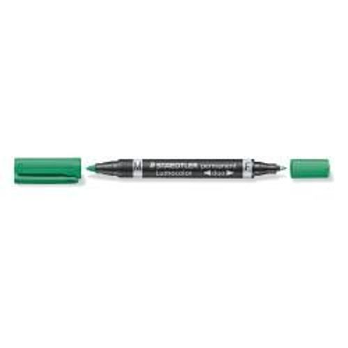 Staedtler Lumocolor Duo - Marqueur Double Pointe - Permanent - Vert - 1.5 Mm / 0.6 Mm - Moyen / Fin