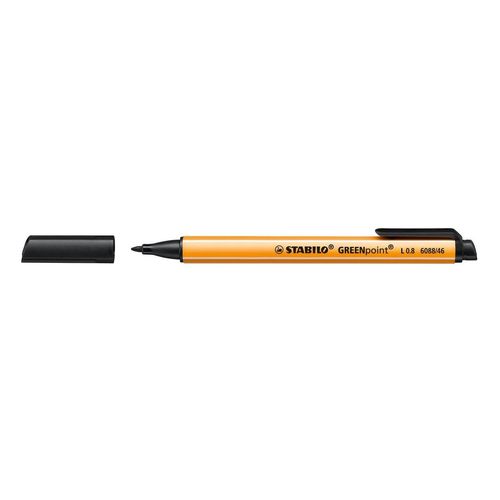 Stabilo Lot De 3 Bls 1 Stylo Feutre Greenpoint Pte Large 0,8 Mm Noir