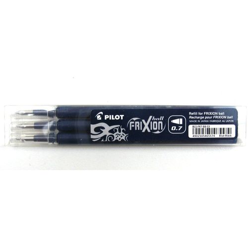 Pilot Lot De 3 Recharges Pour Roller Frixion Ball Bls-Fr7, Bleu Noir