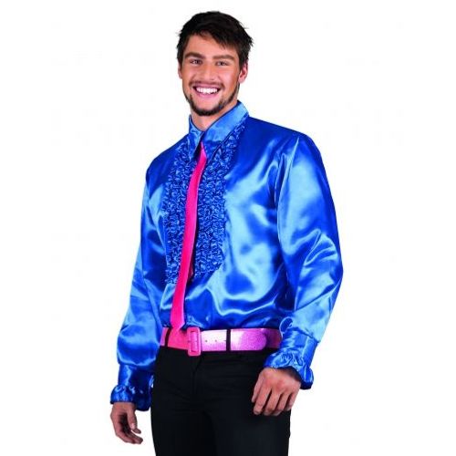 Chemise Disco Bleu Homme, Taille Large