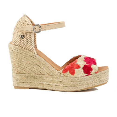 Espadrilles Femme La Valeta Camelia Peep Toe - T39 Beige