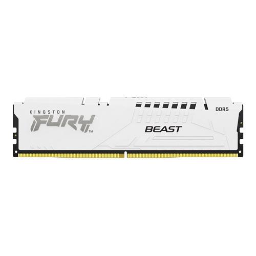 Kingston FURY Beast - DDR5 - module - 32 Go - DIMM 288 broches - 6000 MHz / PC5-48000 - CL30 - 1.4 V - mémoire sans tampon - on-die ECC - blanc