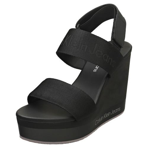 Calvin Klein Webbing In Sandals Coin Noir