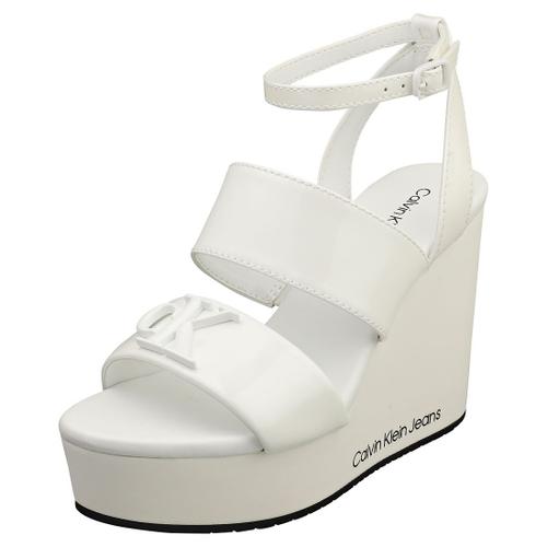 Calvin Klein Hardware Mg Sandals Coin Blanc Noir