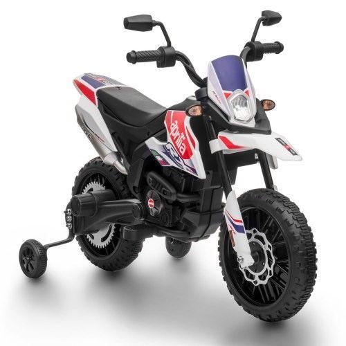 Playkin - Aprilia Rx - Motorbike Couleur Blanche Batterie 12v Enfants 3-8 Ans