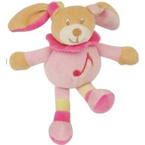 Doudou Pantin Lapin Rabbit Bunny Hase Rose Vert Mila Baby Nat Baby Nat Boite À Musique Musical Milo Mila