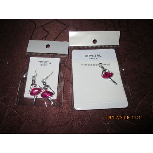 Parure  Argenté  Danseuse  Collier + Boucle