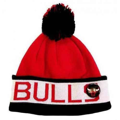 Mitchell And Ness Bonnet À Pompon Nba - Chicago Bulls - Block Cuff - Mn-Nba-Kk39z-Chibul-Red-Os