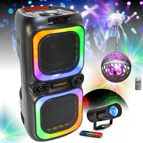 MADISON - Enceinte sur batterie USB Bluetooth 600W MAD-NASH60 - Effet ASTRO-BALL8 - Effet lumière MINIWAVE