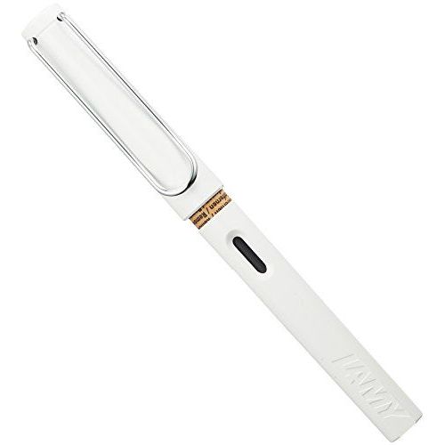 Lamy - Stylo Plume Safari Blanc Brillant, Plume Acier De Taille F, Livré En Ecrin Lamy.