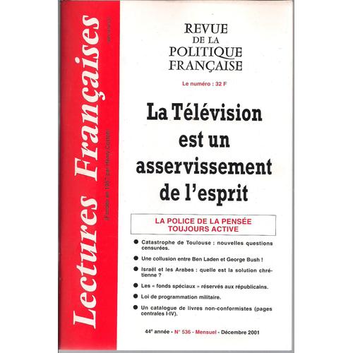 Lectures Françaises N° 536 : La Télévision Est Un Asservissement De L'esprit