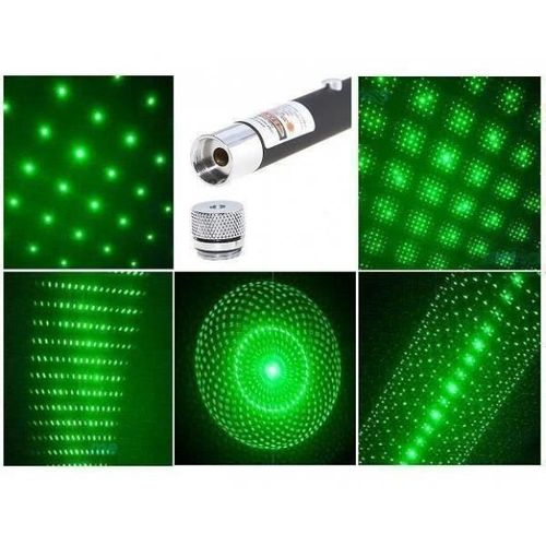 pointeur laser vert tres puissant avec embout plusieur effet 1mw pret a l'emploi pile offerte