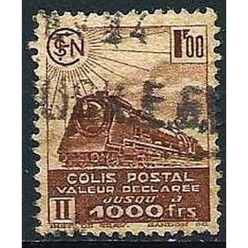 France 1941, Bel Exemplaire Timbre Pour Colis Postal En Valeur Déclarée, Locomotive À Vapeur, Yv. 177 - 1f. Brun, Obli. Tbe