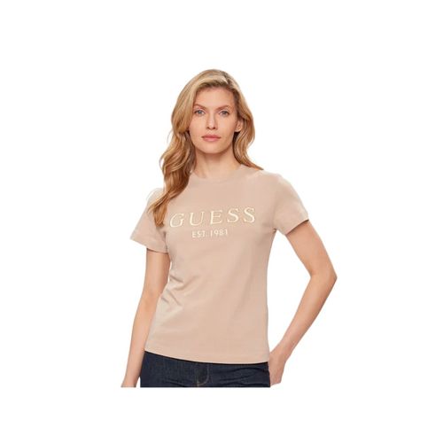 T Shirt Guess G Gold Femme Beige