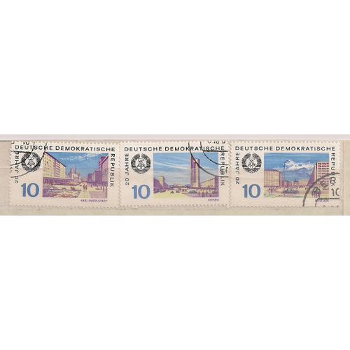 Allemagne(Ddr)- 3 Timbres Oblitérés- 20ème Anniversaire Ddr 