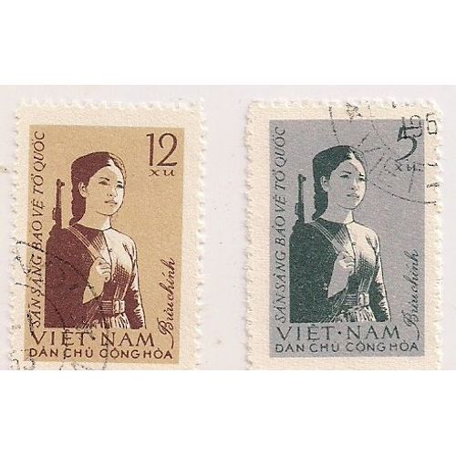 Vietnam - 2 Timbres Oblitérés- Guérilléro- N°308 Et N°309- Année 1963