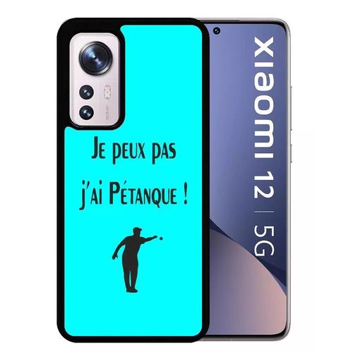 Coque Pour Xiaomi 12 5g - Je Peux Pas J Ai Petanque Turquoise - Silicone - Noir