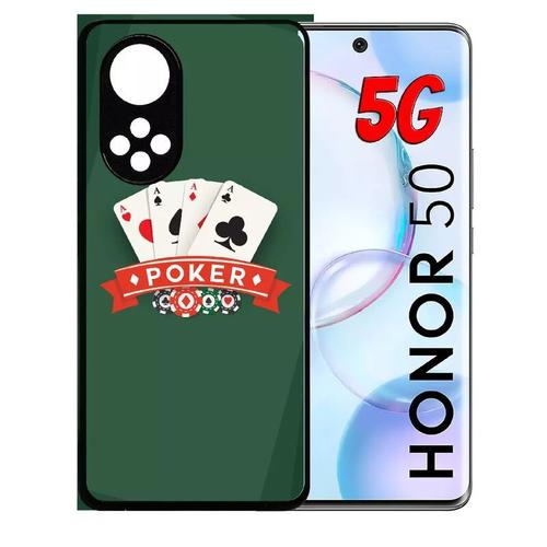 Coque Pour Honor 50 5g - Poker Casino - Silicone - Noir