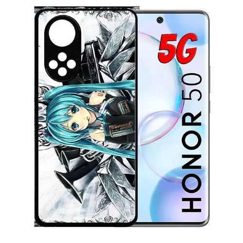 Coque Pour Honor 50 5g - Manga Fille - Silicone - Noir