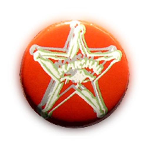 Badge Etoile Marshall Sherif Blanc / Rouge Cowboy Country Rock Tattoo Rockabilly Pins Button Ø25mm